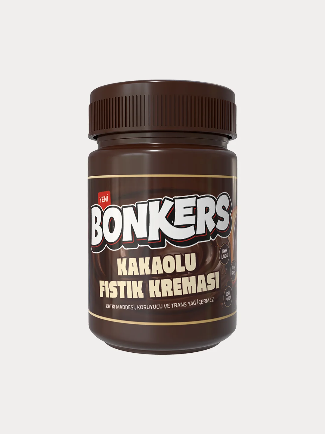 Bonkers kakaolu fıstık kreması ambalaj tasarımı 3D modeli - Şahan Design ambalaj tasarımı