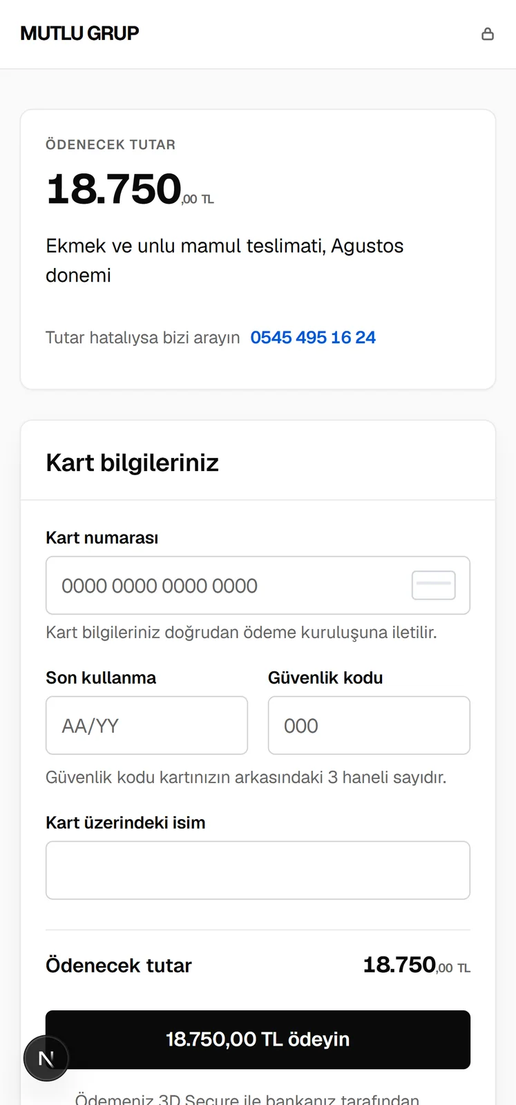 Mutlu Grup Online Tahsilat Sistemi · Yazılım Geliştirme çalışması · görsel 2 · Şahan Design